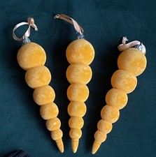 3 Vintage Orange Flocked