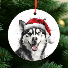 Siberian Husky Dog Christmas Bauble Secret Santa Gift Idea Christmas Tree Decor