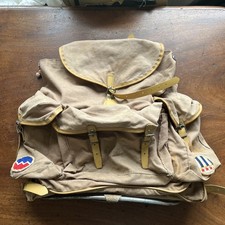 Vintage Small LAFUMA Canvas And Leather Rucksack Backpack Frame Climbing