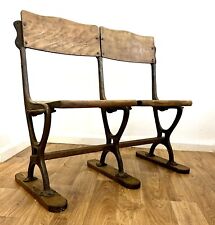 Vintage two seater folding theatre cinema chairs antique industrial retro hall