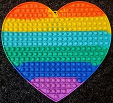 Jumbo Rainbow Love heart Push