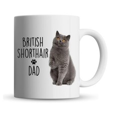 British Shorthair Cat Dad - Pet Gift Mug by Inky Penguin