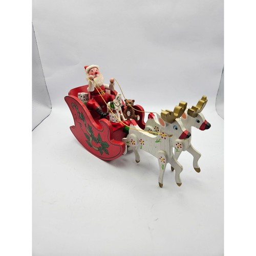 Vintage wooden santa - vintage,