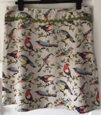 Cath Kidston Vintage Bird Robin Tit Print Handmade L 16 Knee Length A-line Skirt