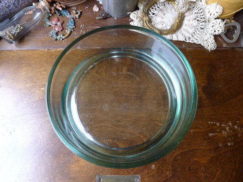Green glass display bowl - green, bowl/plant