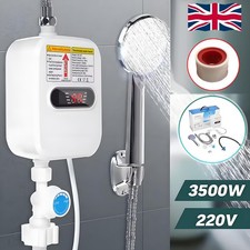Electric Hot Water Heater System Tankless Instant Thermostatic Shower Heater UK