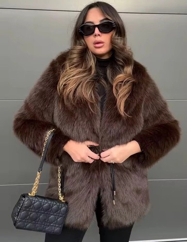 Zara new woman faux - fur, coat