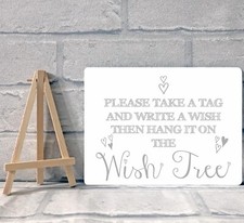 A5 Metal Wishing Tree Guest Book Sign - Wedding Christening Baptism Party