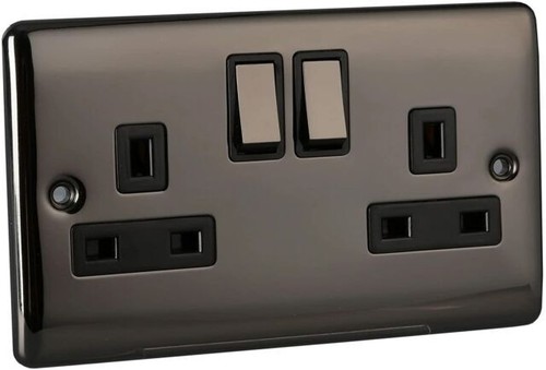 Black nickel polished sockets - black,