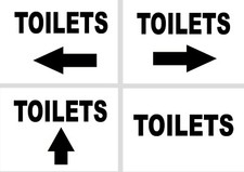 ARROW TOILET SIGNS  A4 A3 A2