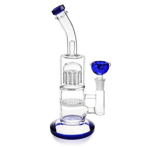 Blue heavy glass bong - 10",