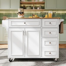 Kitchen Island w/Drop Leaf, 4