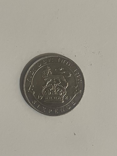 George 1923 silver six pence - v,