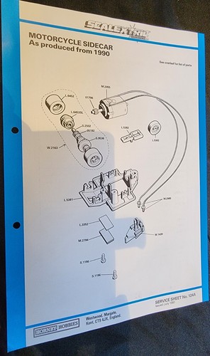 Scalextric 1991 service sheet - scalextric,