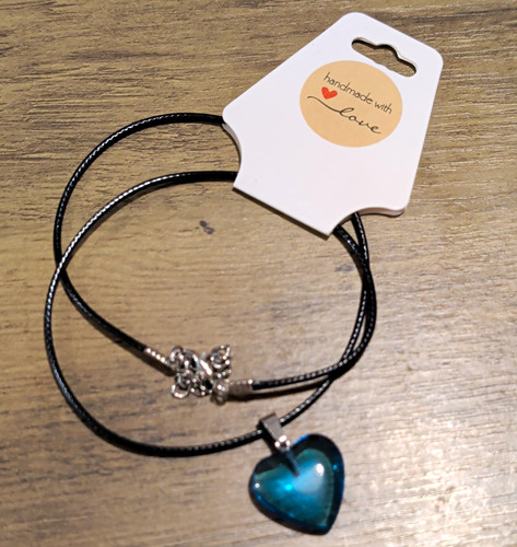 Black cord necklace - black, blue
