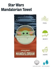 Disney Mandalorian Star Wars Towel 100% Cotton Perfect The Bath,Beach & Swimming