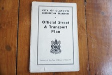 c1950s Glasgow Corporation Transport Services Map Bus Route 