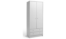 Malibu 2 Door 2 Drawer Wardrobe - White