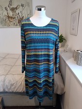 Adini BNWOT Med Size 12-14-16 (See M'ments) Navy Multi Coloured Stretch  Dress