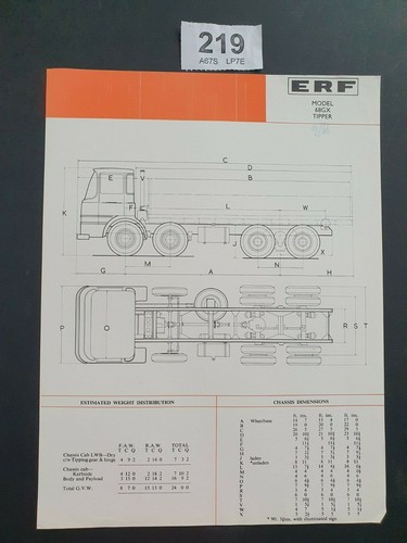 Erf model 68gx tipper - erf,