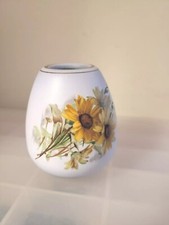 Flora Gouda Holland Small Vase  Powder Blue Green Yellow Daisy Backstamp 1041 