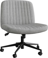 Armless Office Chair with Wheels, Ergonomic Cross Legged Desk Chair
