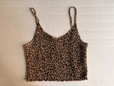 Cheetah print ribbed tank top