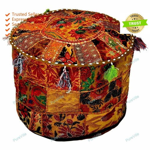 Cotton bohemian floral - bohemian, poufs