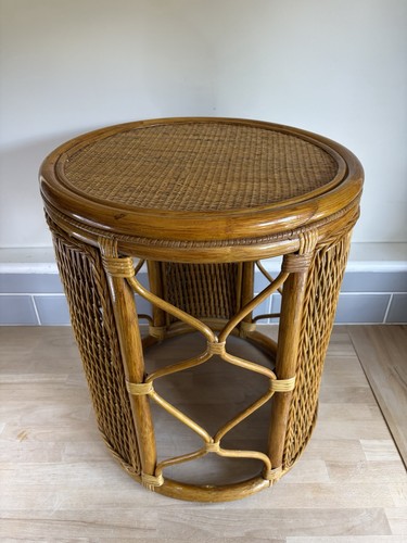 Vintage rattan wicker side - rattan,