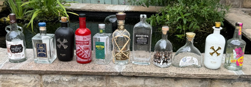 11x empty gin and rum - empty,