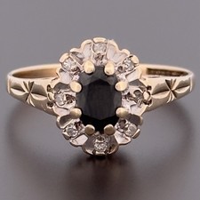 9ct Yellow Gold Sapphire &