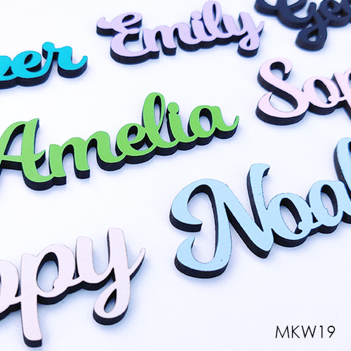 Wooden name sign for - , box