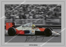 AYRTON SENNA SIGNED F1 LIMITED EDITION MEMORABILIA  A4 AUTOGRAPH PHOTO PRINT 