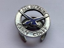 Vintage Air Defence Cadet Corps Enamel Lapel Button Badge By J.R.Gaunt