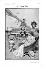 1905 PRINT CARTOON YACHT WHEEL