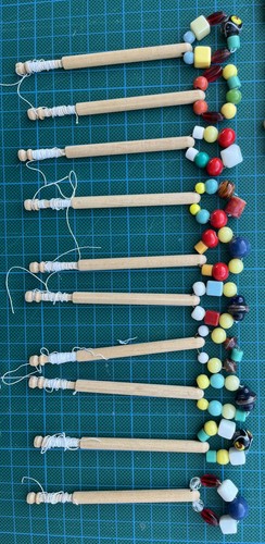 Wood lace making - wood, bobbins