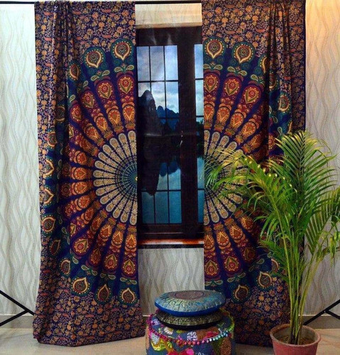Indian mandala curtain cotton - indian,