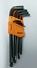 Siegen Long Reach Ball End Allen Hex Key Set 9pc in Folding case 1.5-10mm