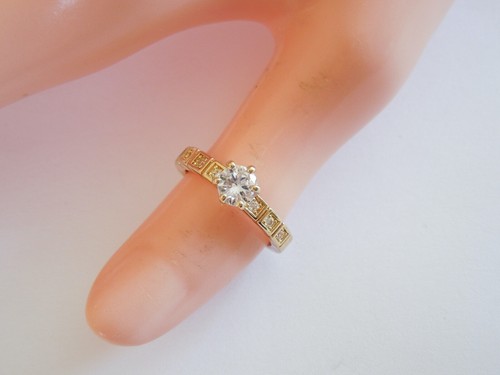 Gold colored solitaire ring - gold-colored,