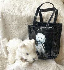 Retired Harrods 8 inch Westie with Green Collar in Harrods Wipe Clean Bag