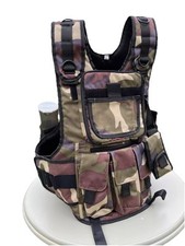 Paintball Adjustable Tactical Vest. 3 variations. Green Camo, Black, Grey Camo