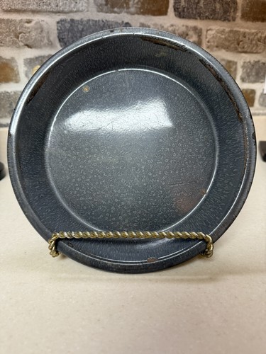 Vtg gray speckled pie - vtg,