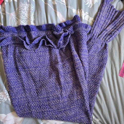 Purple knitted comfy mermaid - purple,
