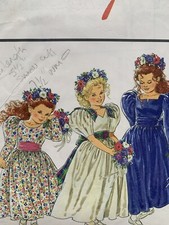Vtg 80s Style 1675 Bridesmaids Party Dress Flower Girl Sewing Pattern Age 3