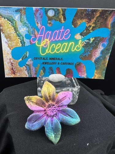 Bismuth crystal flower - bismuth, carving