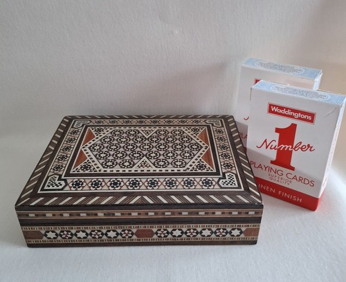 Vintage inlaid wooden playing - wooden,