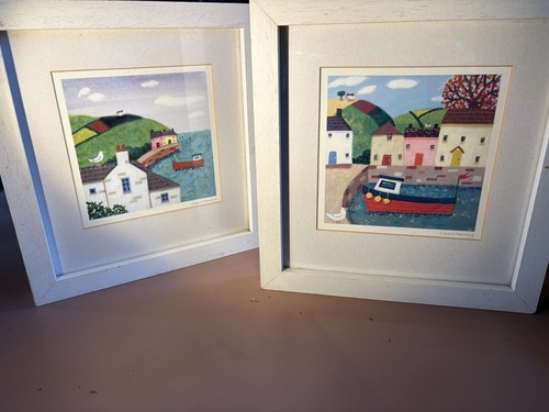 Two cornish sea side prints - sea,