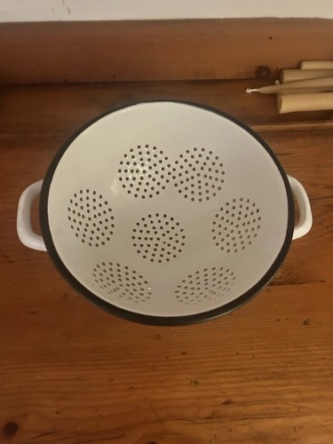 Vintage enamel colander - vintage,