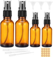 Amber Glass Spray Bottle, 4Pcs