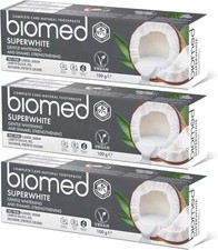 Biomed Superwhite Toothpaste x 3 pack - Natural Coconut - Free Shipping - UK'#1&